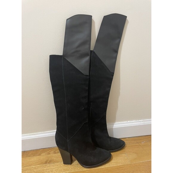 Maje Shoes - Maje Giuliana Over The Knee Boots EU size 37 Black Suede Leather US Size 6.5